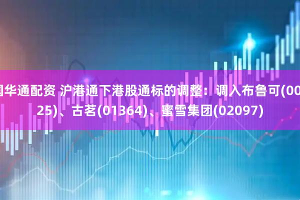 国华通配资 沪港通下港股通标的调整：调入布鲁可(00325)、古茗(01364)、蜜雪集团(02097)