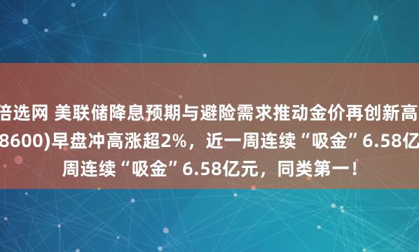 倍选网 美联储降息预期与避险需求推动金价再创新高，上海金ETF(518600)早盘冲高涨超2%，近一周连续“吸金”6.58亿元，同类第一！