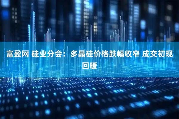 富盈网 硅业分会：多晶硅价格跌幅收窄 成交初现回暖